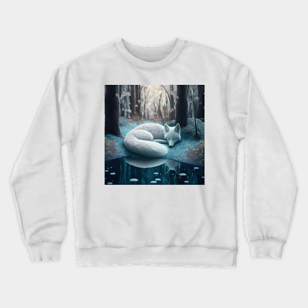 Winter Snow Fox #001 Crewneck Sweatshirt by thewandswant